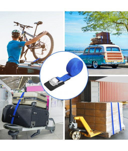 Revspoir Tie Down Straps Ratchet New Version with Gasket, 3x2.5cm 250kg Heavy Duty Lashing Straps, Adjustable Retaining Straps Tensioning Belts with Buckle for Vans, Motorcycle, Trucks, Luggage, Cargo