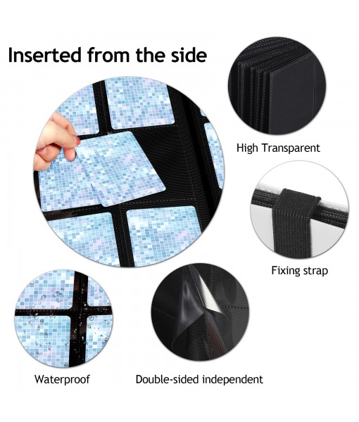  Revspoir Trading Cards Album - 432 Side Loading Pocket, 24 Pages, 18 Pockets Each Page, Waterproof Card Binder for Pokemon, Elastic Strap Prevent Card from Falling（White） 